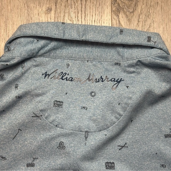 William Murray Polo Shirt Mens XL Gray All Over Print‎ Golf Performance Stretch - Picture 9 of 13